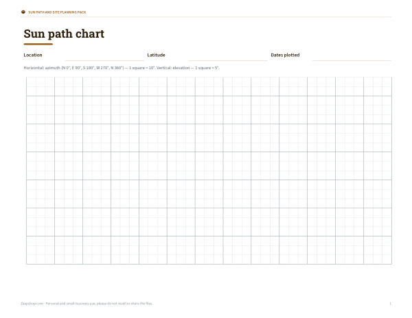 Preview of Printable Sun Path Chart